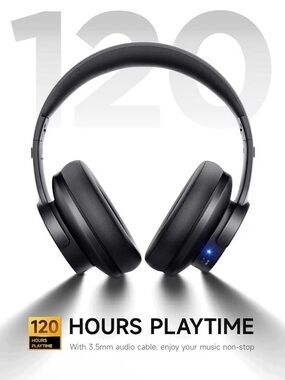 3/$30 Wireless On-Ear Headphones - Black 120 Hr Playtime